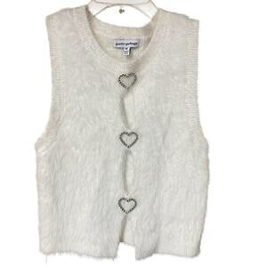Pretty Garbage fuzzy white vest (M)